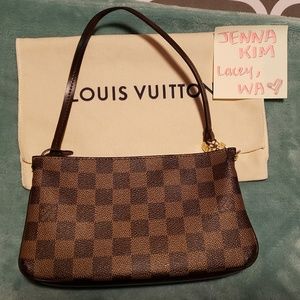Authentic Louis Vuitton Navona Damier Ebene Pouch